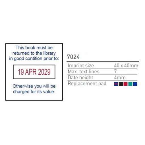 Picture of CUSTOMISED RUBBER STAMP 7024 40X40MM